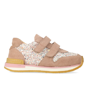 Glittersneaker med velcrolukning