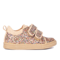 Funklende glitter-sneaker med ruskindskanter
