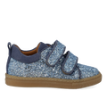 Funklende glitter-sneaker med ruskindskanter
