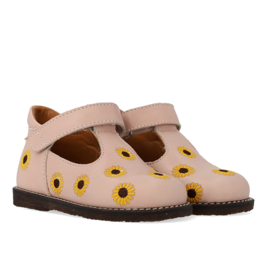 Klassisk begynder tullesko med solsikkebroderi