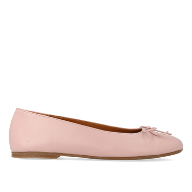 Ballerina i læder med sløjfedetalje