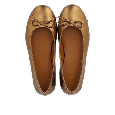 Ballerina i læder med sløjfedetalje