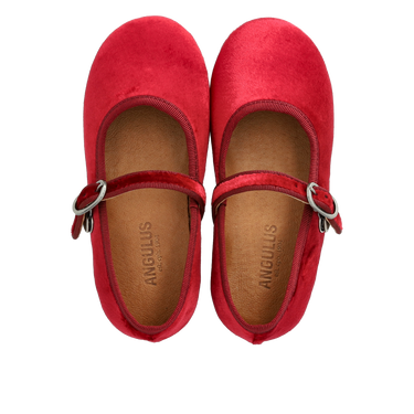 Mary Jane ballerina i blødt velour