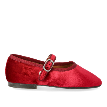 Mary Jane ballerina i blødt velour