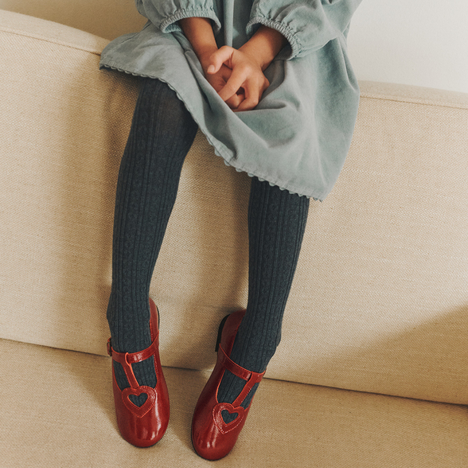T-bar ballerina med cut-out hjerte