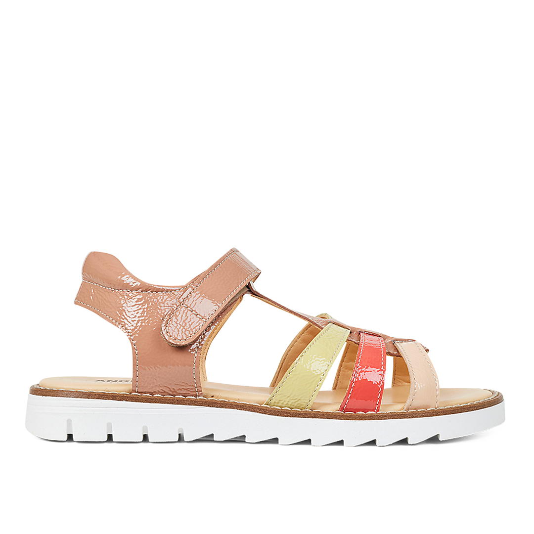 Sandal med T-rem og velcrolukning