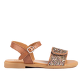 Glittersandal med spænde og velcrolukning