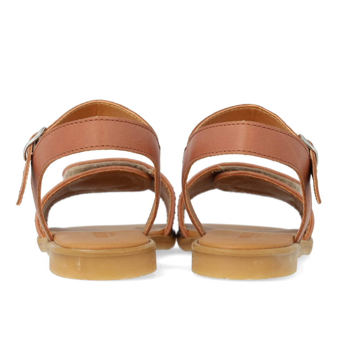 Glittersandal med spænde og velcrolukning
