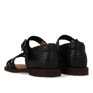 Håndflettet sandal med lukket hæl