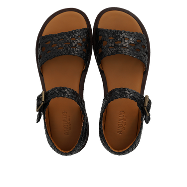 Håndflettet sandal med lukket hæl