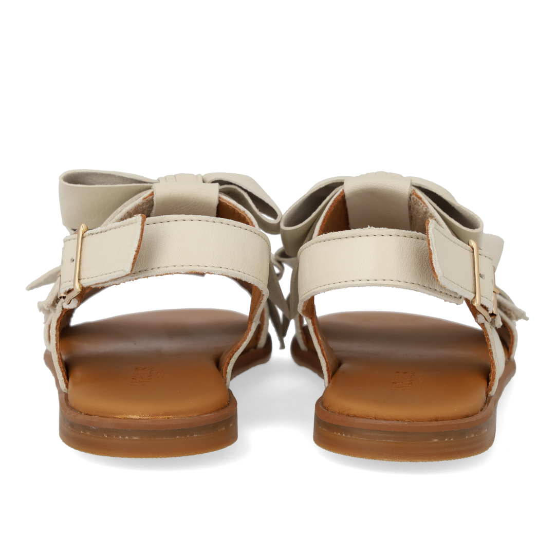 Sandal med sløjfe, velcro og spænde