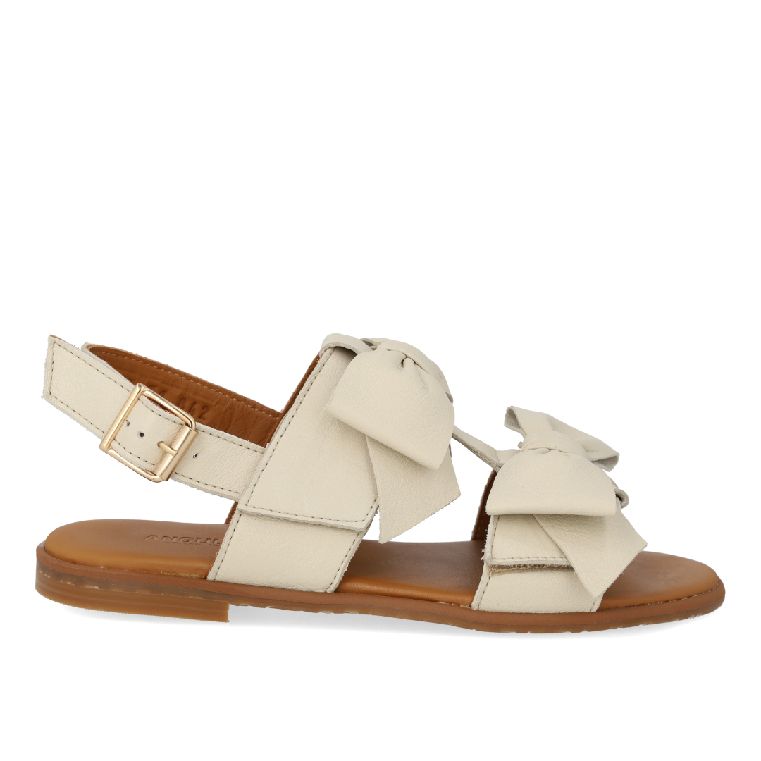 Sandal med sløjfe, velcro og spænde