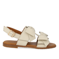 Sandal med sløjfe, velcro og spænde