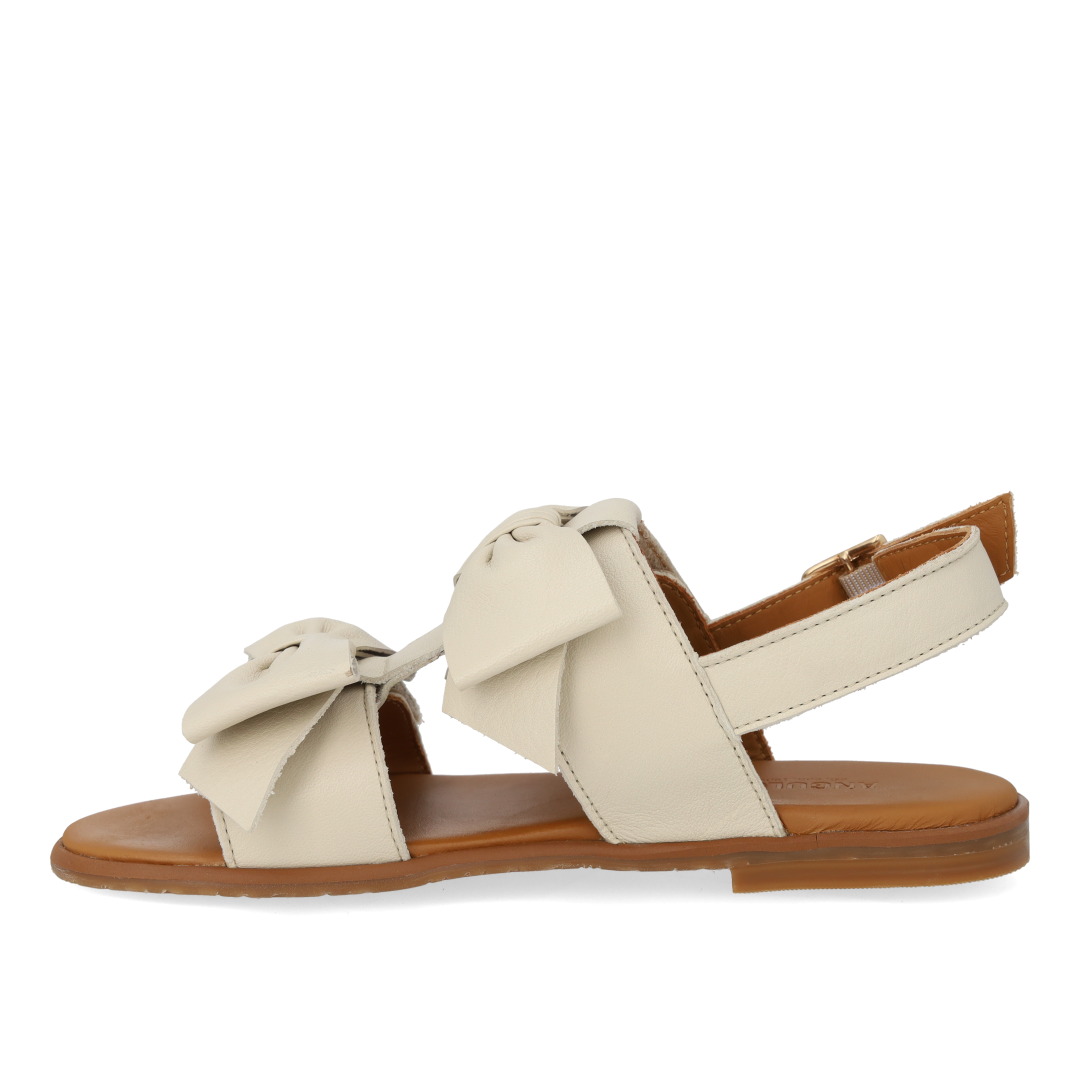 Sandal med sløjfe, velcro og spænde