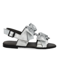 Sandal med sløjfe, velcro og spænde