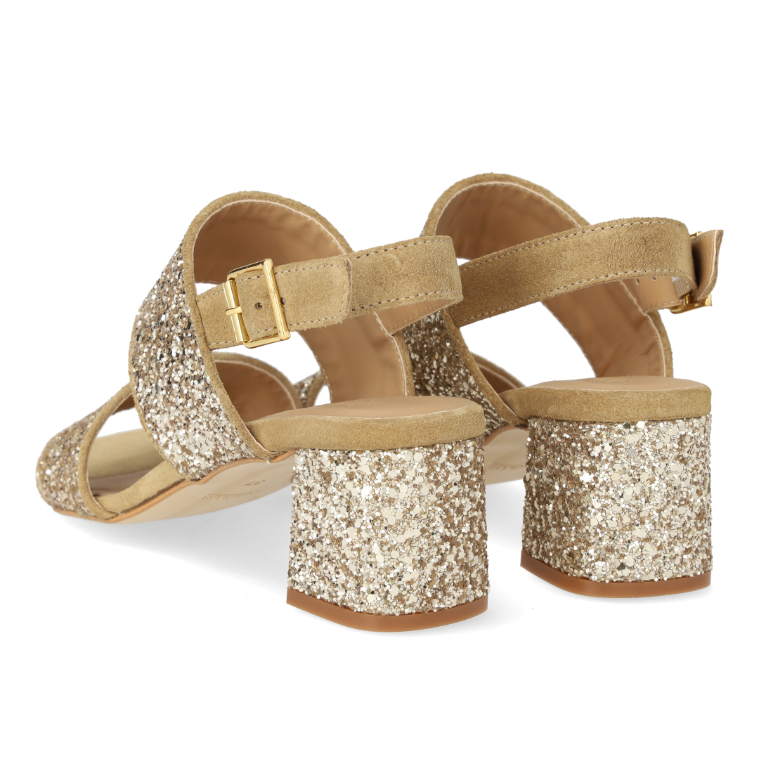 Remsandal i funklende glitter