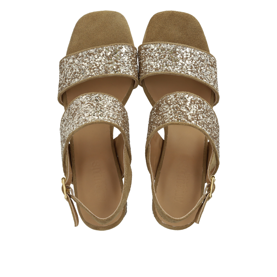 Remsandal i funklende glitter
