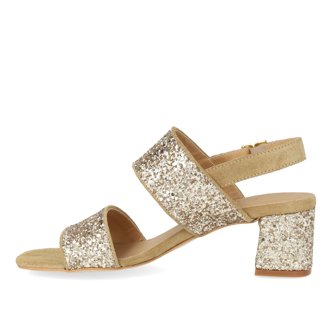 Remsandal i funklende glitter