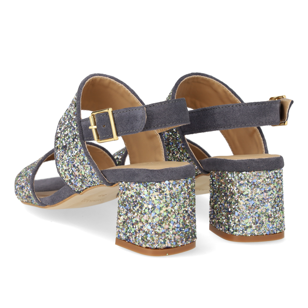 Remsandal i funklende glitter