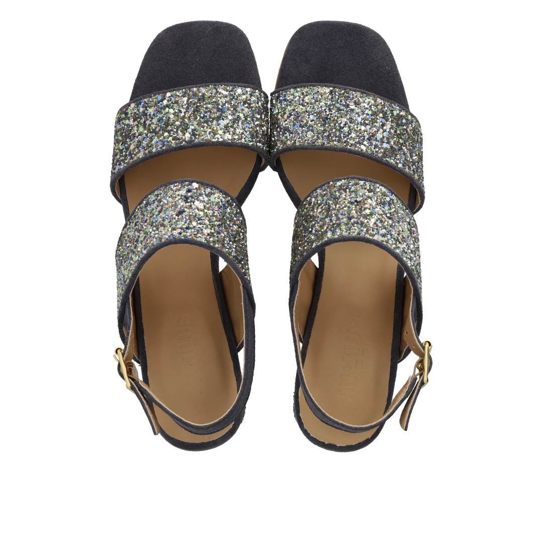 Remsandal i funklende glitter