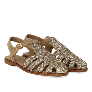 Klassisk Fisherman’s sandal med funklende glitter