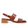 Angulus håndflettet sandal med blokhæl