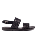 Sandal med funklende sort glitter