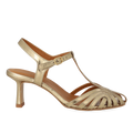 Højhælet sandal med smuk organisk frontdetalje