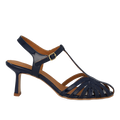 Højhælet sandal med smuk organisk frontdetalje
