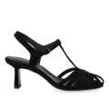 Højhælet sandal med smuk organisk frontdetalje