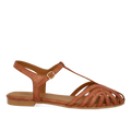 Flad sandal med smuk organisk frontdetalje