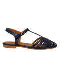 Flad sandal med smuk organisk frontdetalje