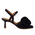 Højhælet Sandal med voluminøs rosedetalje