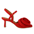 Højhælet Sandal med voluminøs rosedetalje