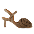 Højhælet Sandal med voluminøs rosedetalje
