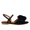 Sandal med voluminøs rosedetalje
