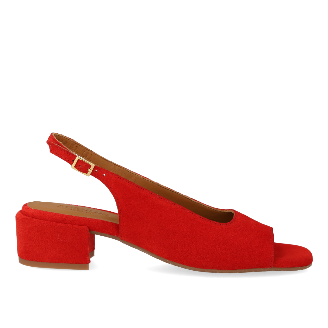 Højhælet slingback sandal med åben tå