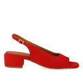Højhælet slingback sandal med åben tå