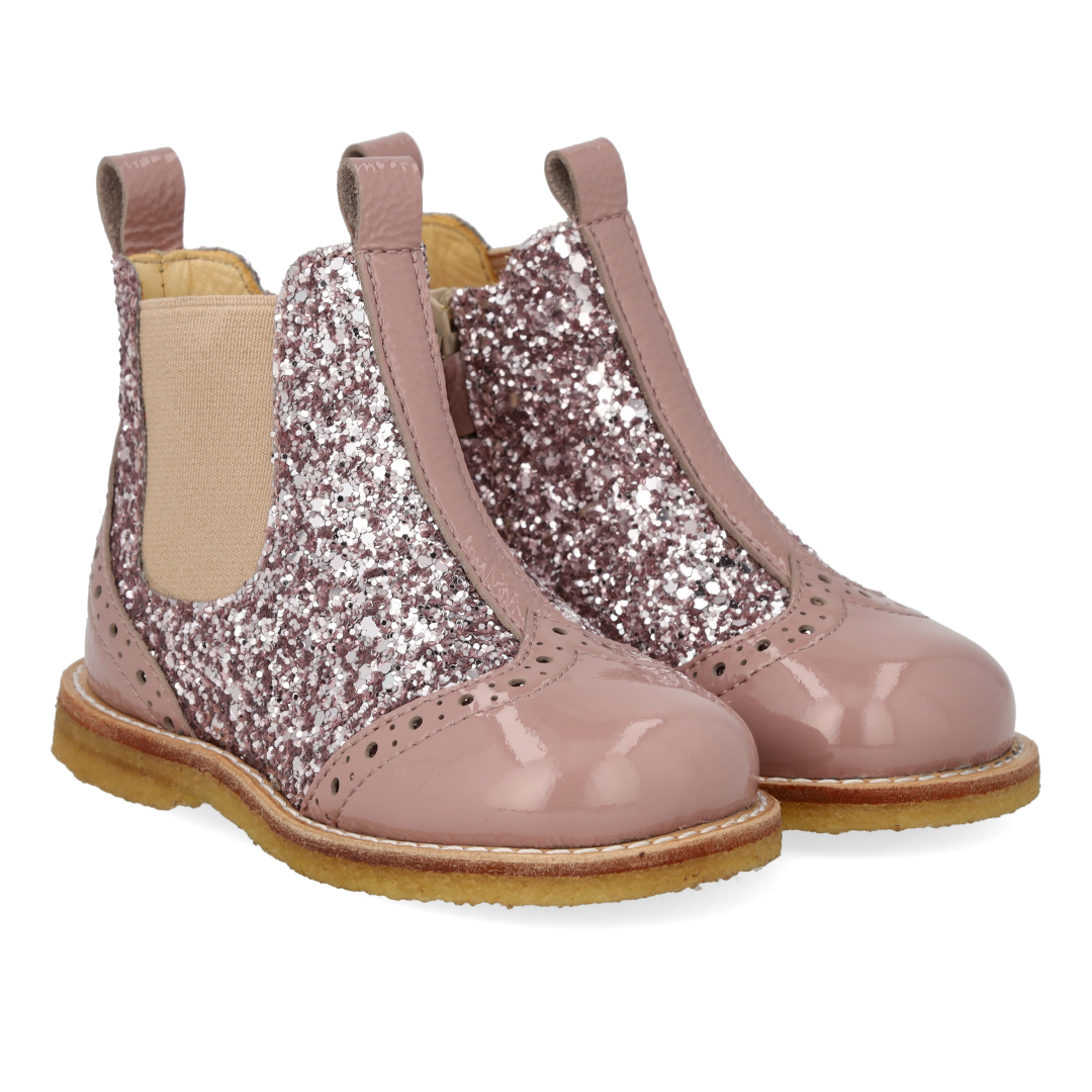 Klassisk Chelsea støvle med funklende glitter