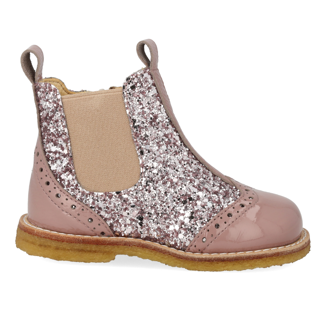 Klassisk Chelsea støvle med funklende glitter