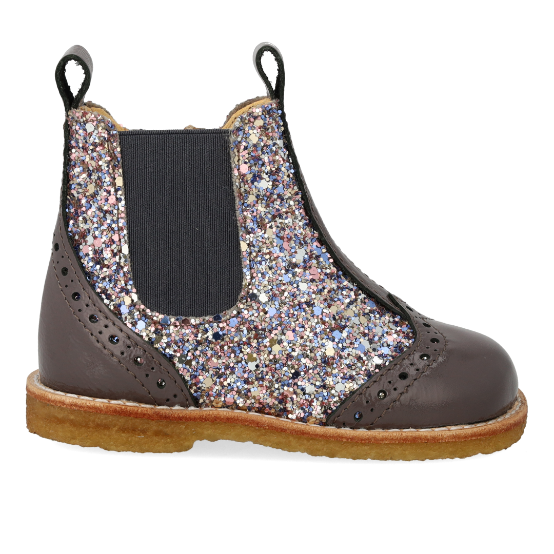Klassisk Chelsea støvle med funklende glitter