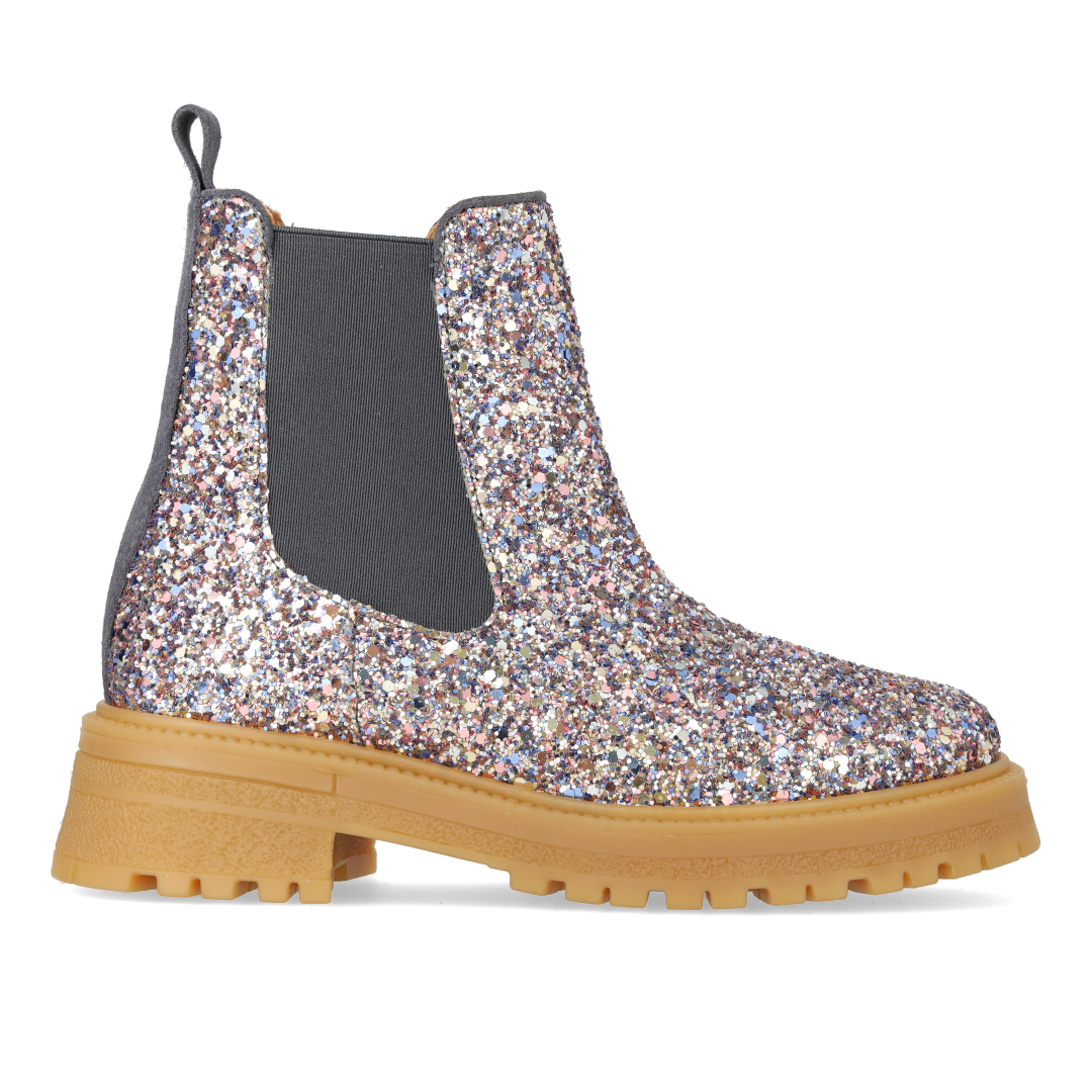 Glitter chelsea støvle på track-sål
