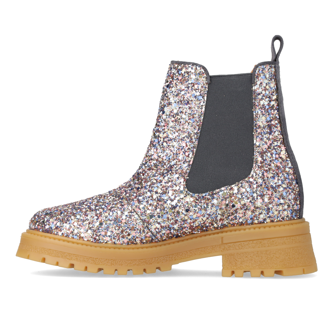 Glitter chelsea støvle på track-sål