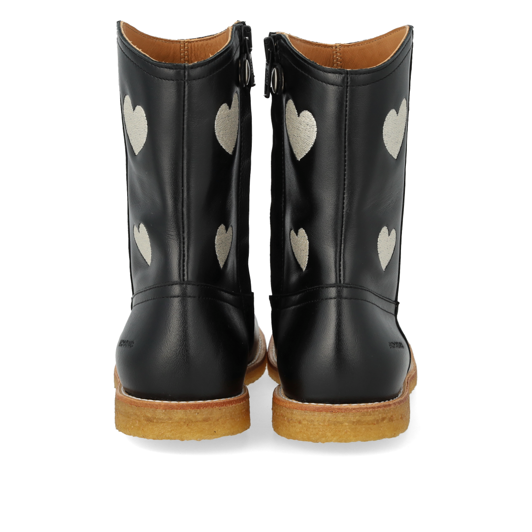 Cowboystøvle med broderede hjerter