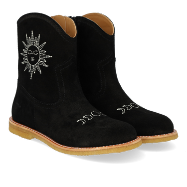 Cowboy støvle med sol- og månebroderi