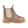 Chelsea støvle med glitter og brogues detaljer