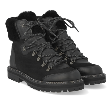 Colourblock støvle med pelsdetaljer