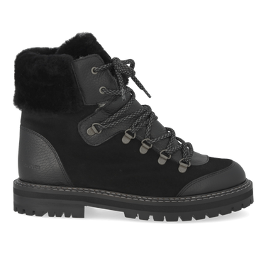 Colourblock støvle med pelsdetaljer