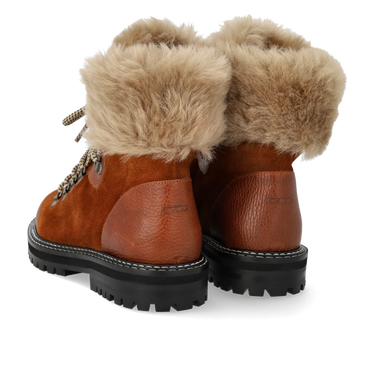 Colourblock støvle med pelsdetaljer