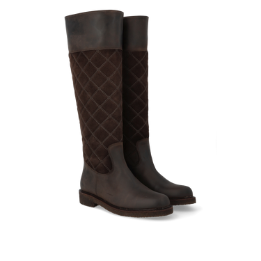 Langskaftet støvle med kvilt detalje